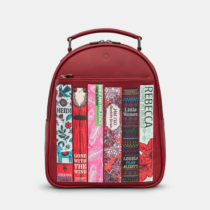 Cherry Red Bookworm Leather Backpack