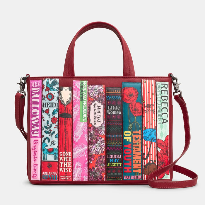 Cherry Red Bookworm Leather Multiway Grab Bag