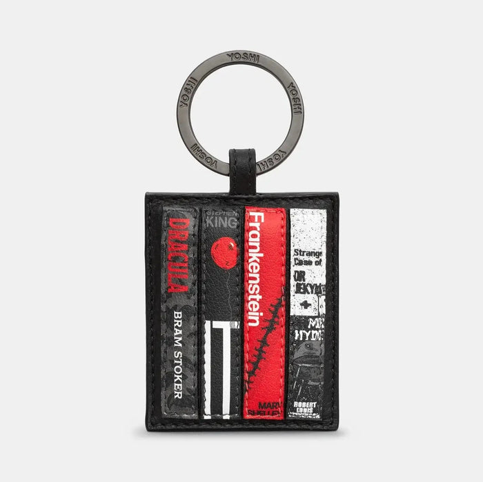 Horror Bookworm Library Black Leather Keyring