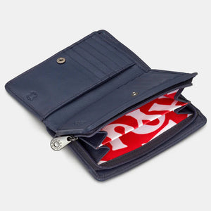 Coin Pocket Section of the Jane Austen Purse – Zipped coin compartment with a vibrant fabric lining for secure storage.