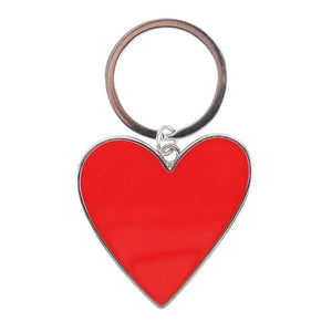 Red enamel heart keyring with silver-tone loop – You Are Loved gift accessory.