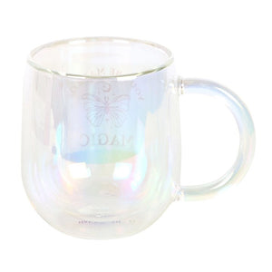 Side view of You Are Made of Magic Mug highlighting its curved double wall and shimmering finish.