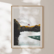 Aegir's Rest Iceland landscape art print of a lone dwelling under an open sky