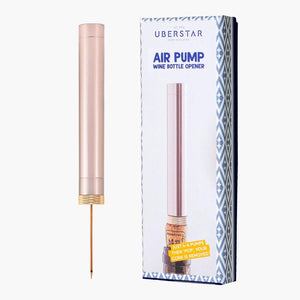 Air pump wine cork bottle opener in brushed metal