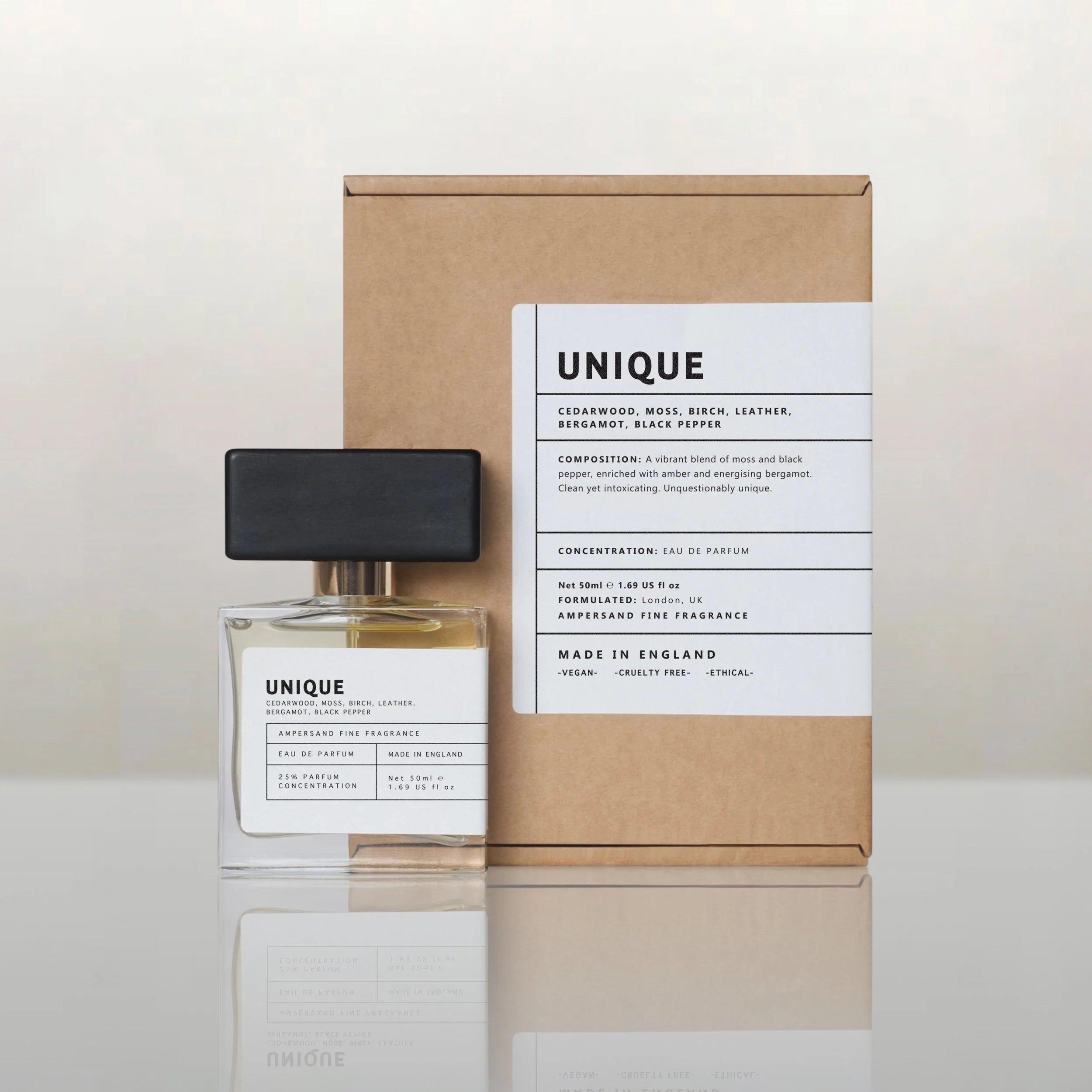 Unique perfume bottle with kraft gift packaging box