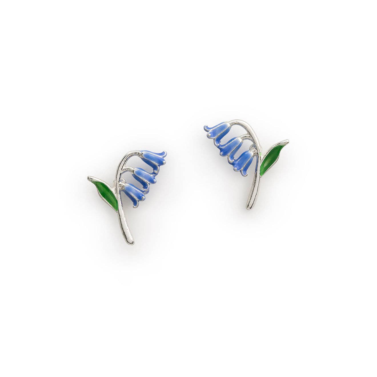 Bill Skinner Bluebell studs showing delicate hand-enamelled detail.