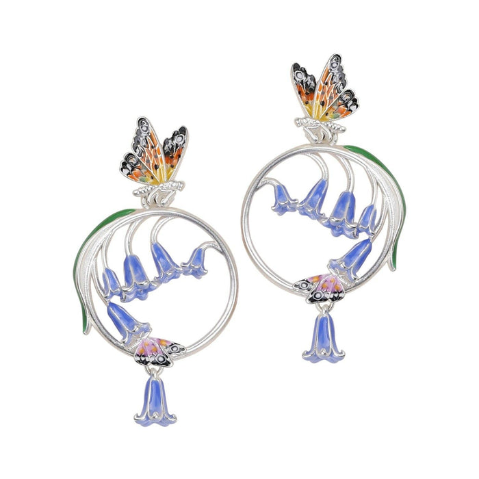 Bluebell & Butterfly Hoop Earrings
