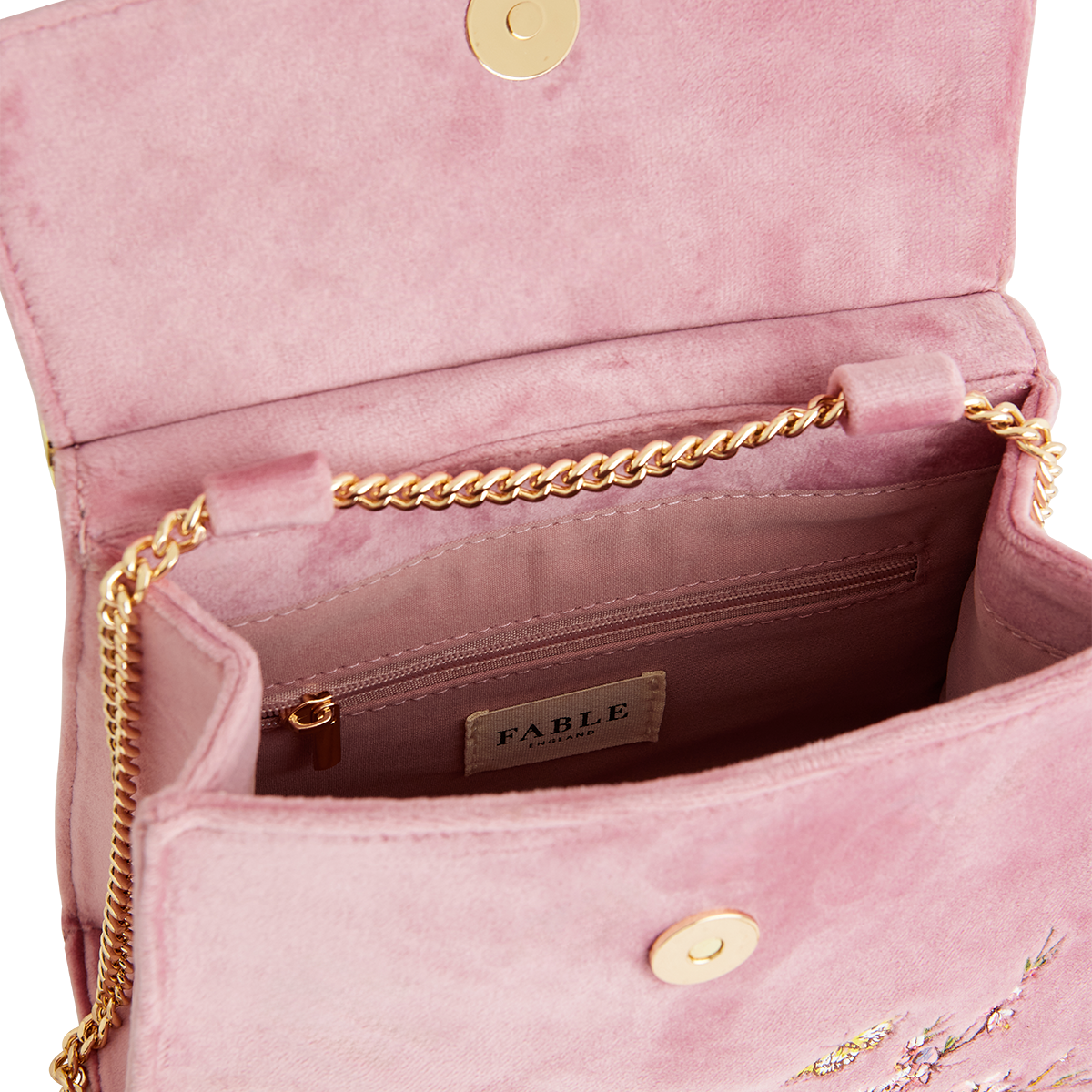 Morning Song Bird Embroidered Mini Pink Tote