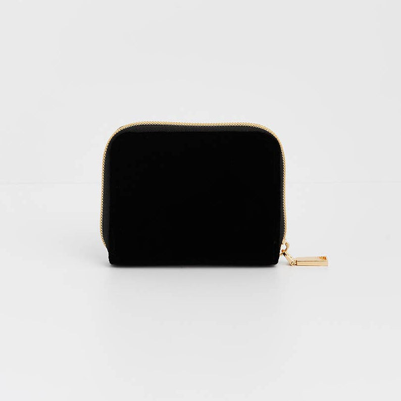 Black Celestial Velvet Embroidered Purse close-up of celestial embroidery details