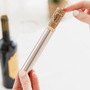 Wine cork removed cleanly using air pump opener