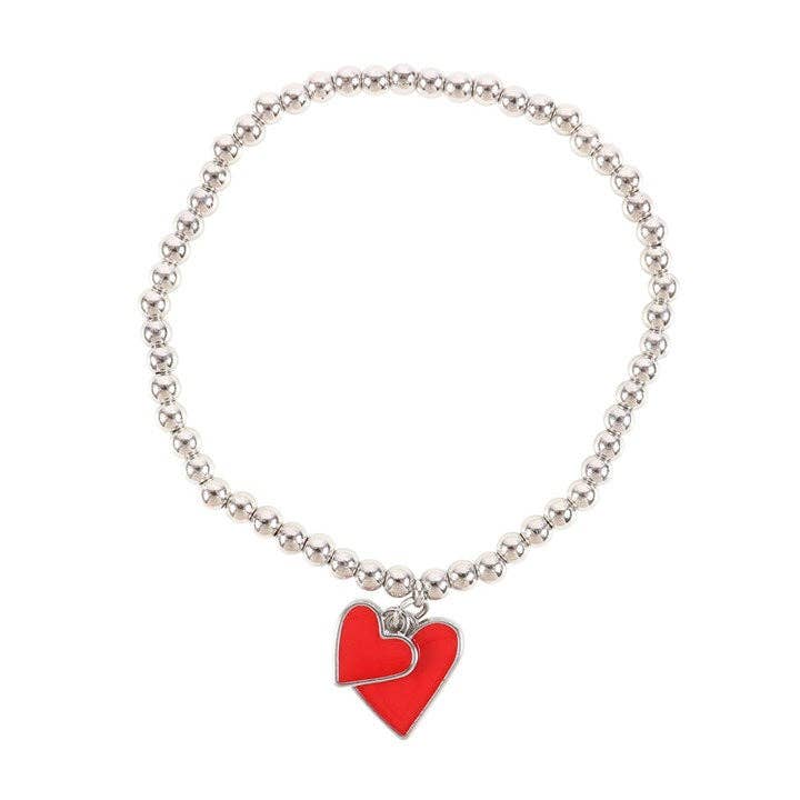 Chain detail of adjustable Valentine heart bracelet