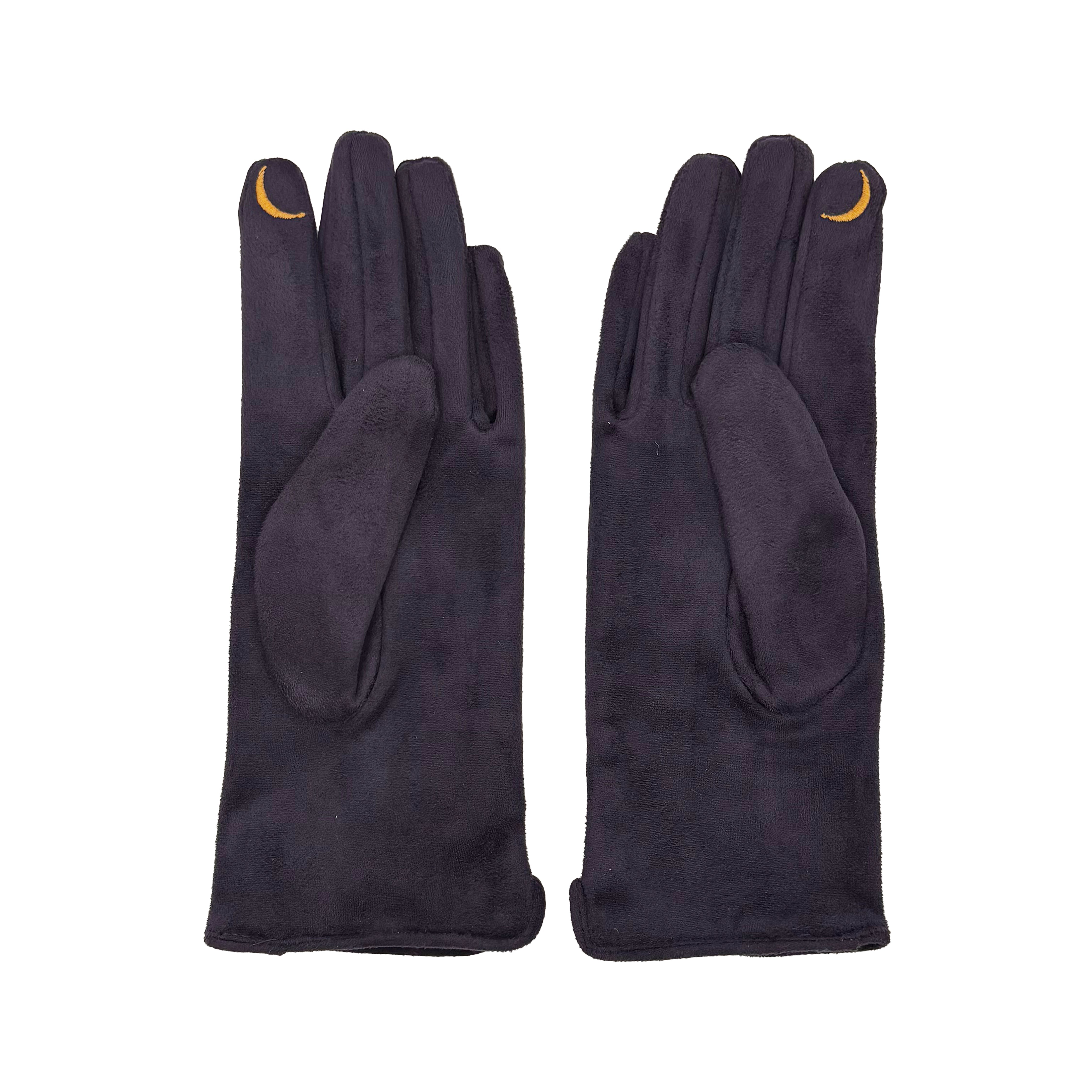 Moth gloves showing front and back views on white background