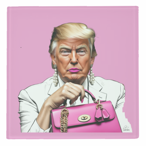 Close-up of glossy coaster with cork back and rounded edges