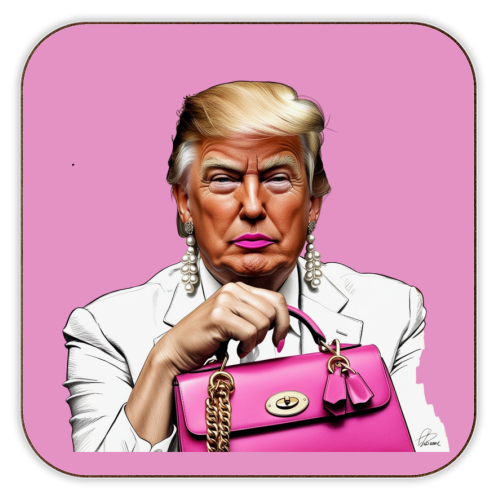 Donald Trump With Handbag Cork Coaster