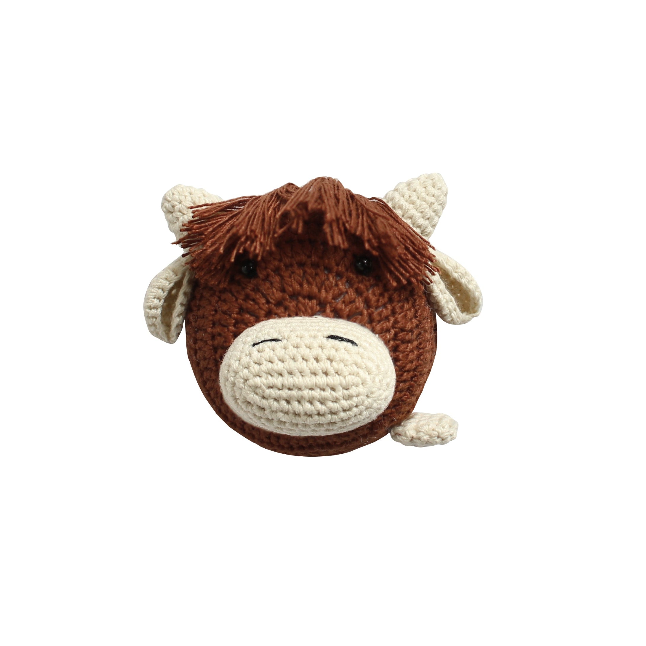 Cow Tape Measure handcrafted crochet design front view