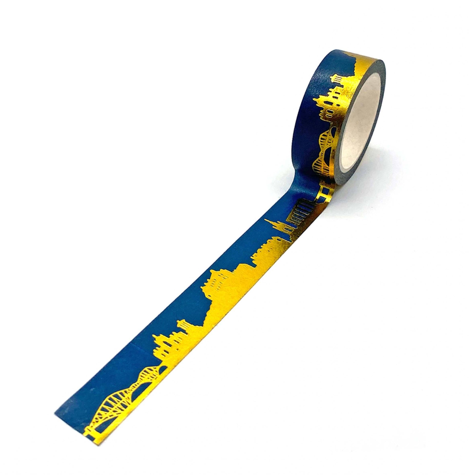 Edinburgh decorative tape displaying Scottish landmarks pattern.