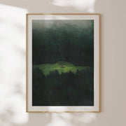 Emerald Lull German landscape art print of a lush green countryside scene