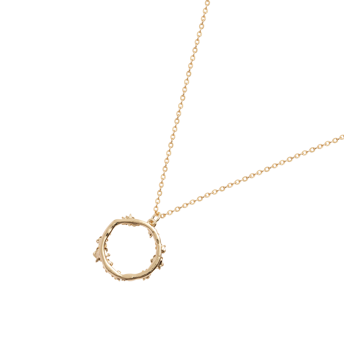 Hibiscus necklace reverse view showing gold pendant back