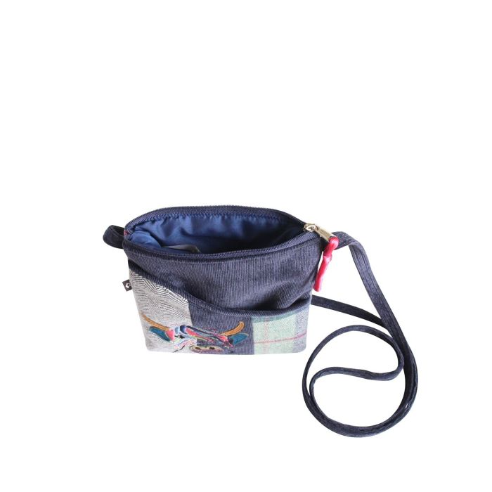 Highland Cow Applique Sling Bag interior showing recycled lining