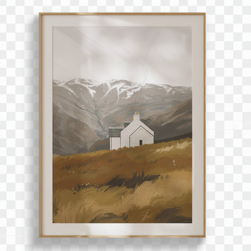 Highland House Scottish Landscape Art Print