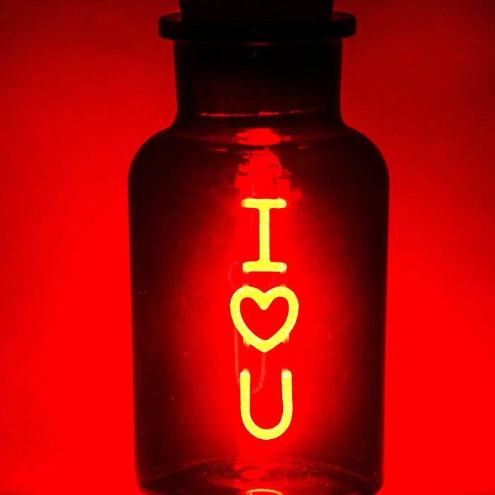 I Love You Neon Light In Glass Bottle