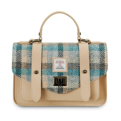 Islander Tartan Harris Tweed Medium Leather Satchel