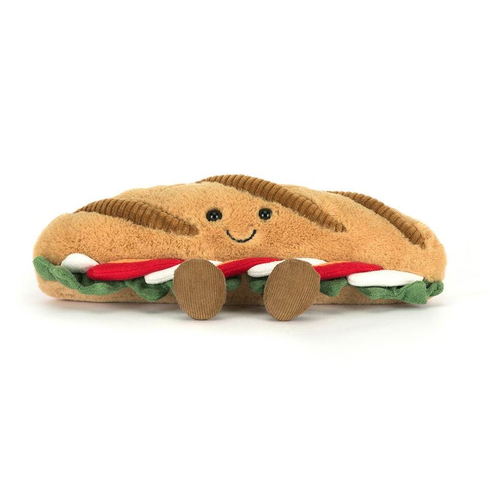 Amuseables Caprese Baguette front view showing smiley face