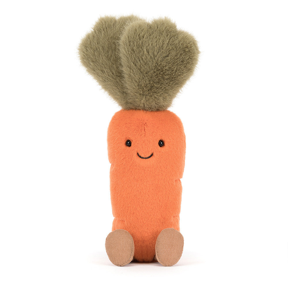 Amuseables Carrot front view showing smiley face and orange body