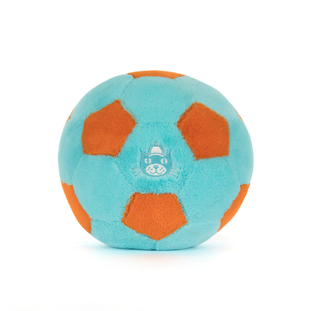 Jellycat Football plush showing stitched panel detail
