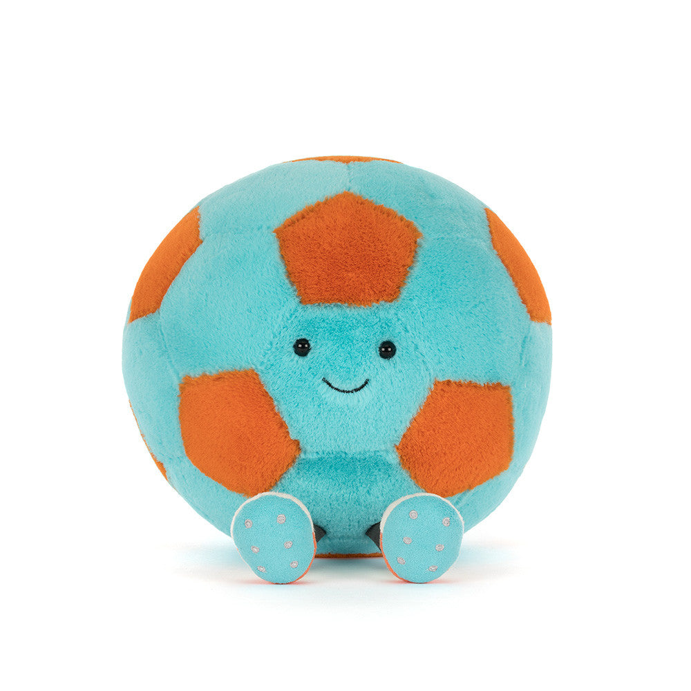 Close-up of Jellycat Football smiling face
