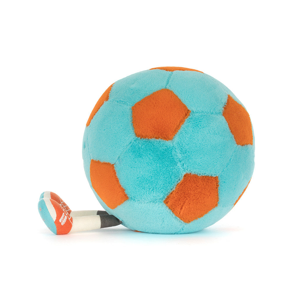 Jellycat Football plush side view on white background