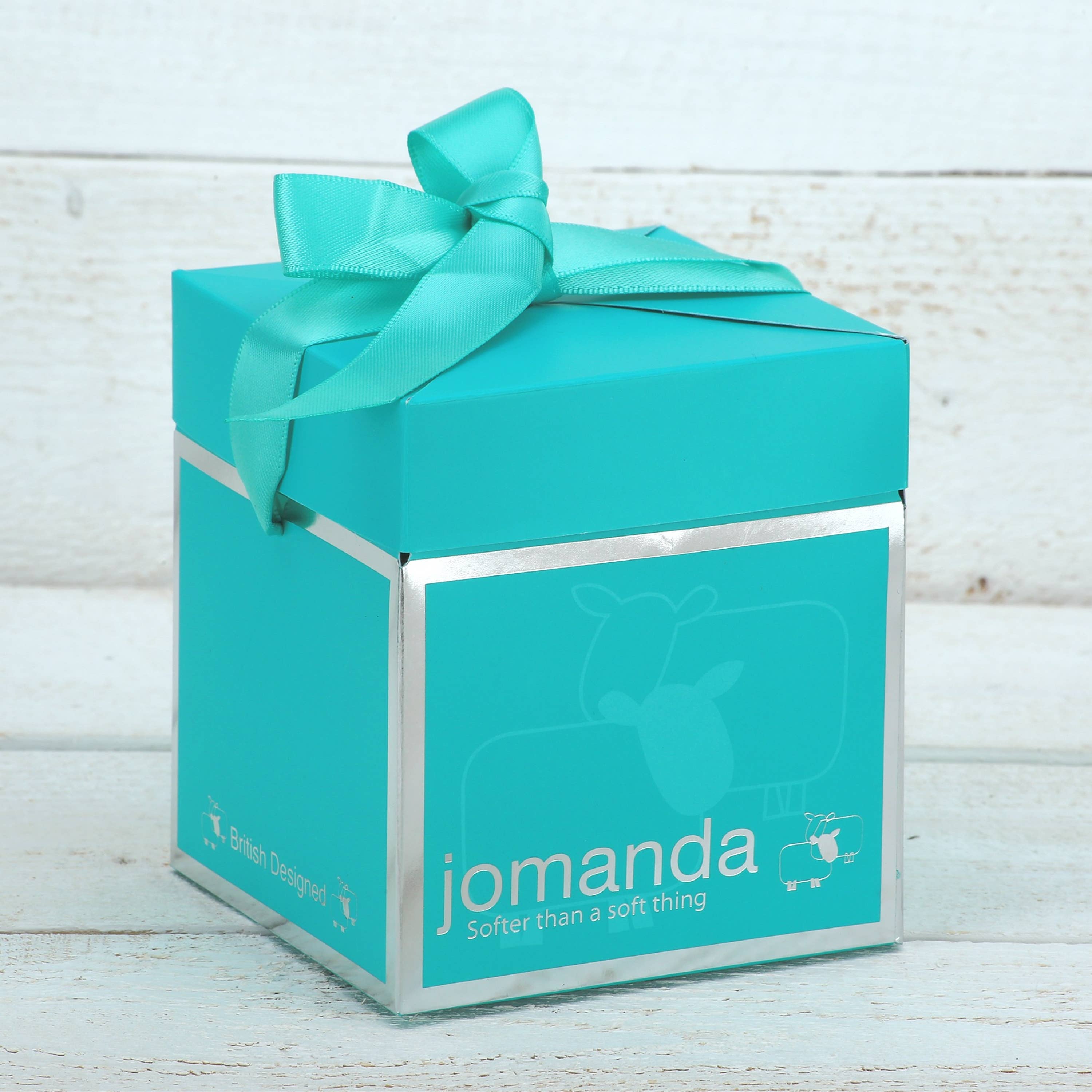 Jomanda turquoise gift box with ribbon, sold separately for the mini mouse
