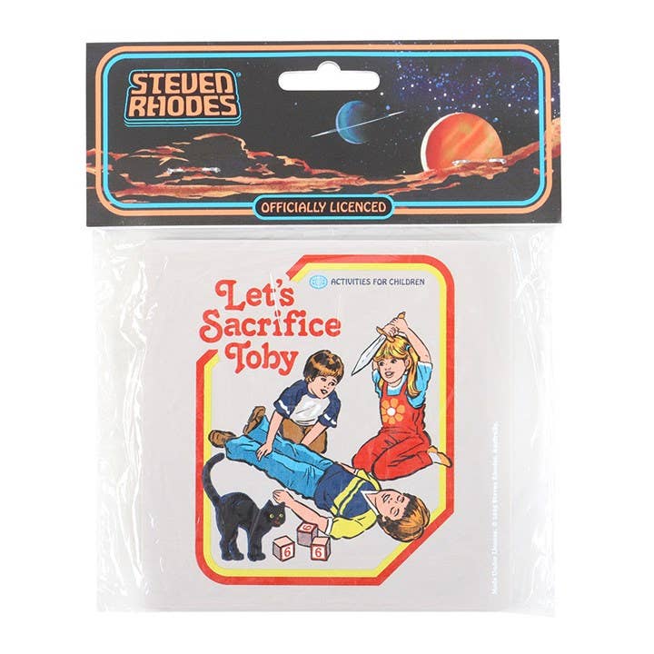 Steven Rhodes coaster packaging showing retro branding