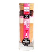 Love Potion Cocktail Mix jar with pink sugar and cranberries.