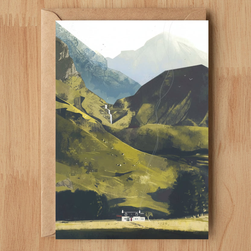 Luna's Glencoe, Cosy Cottage Greeting Card