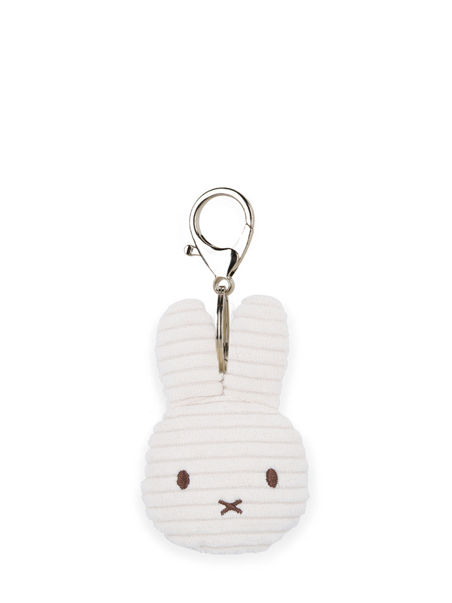 Miffy flat ECO corduroy keychain in offwhite, 10cm, front view