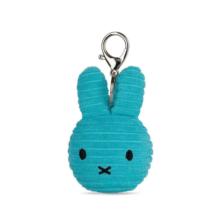Miffy flat ECO corduroy keychain in teal, 10cm, front view