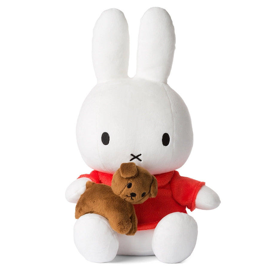 Miffy with Snuffy sitting soft toy, 33cm, front view on white background