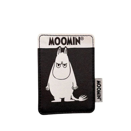 Close-up of Moomin Angry Moomin Cardholder on white background, showing front design and Moomin logo tab.
