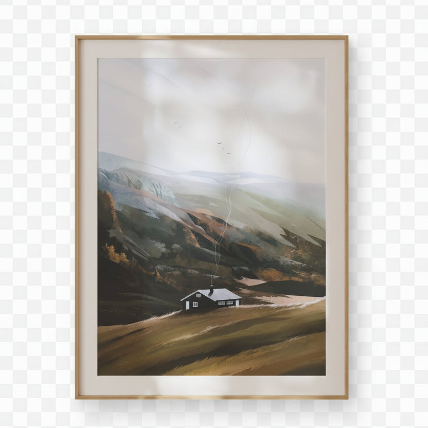 Mountain Calm Norway Landscape Art Print