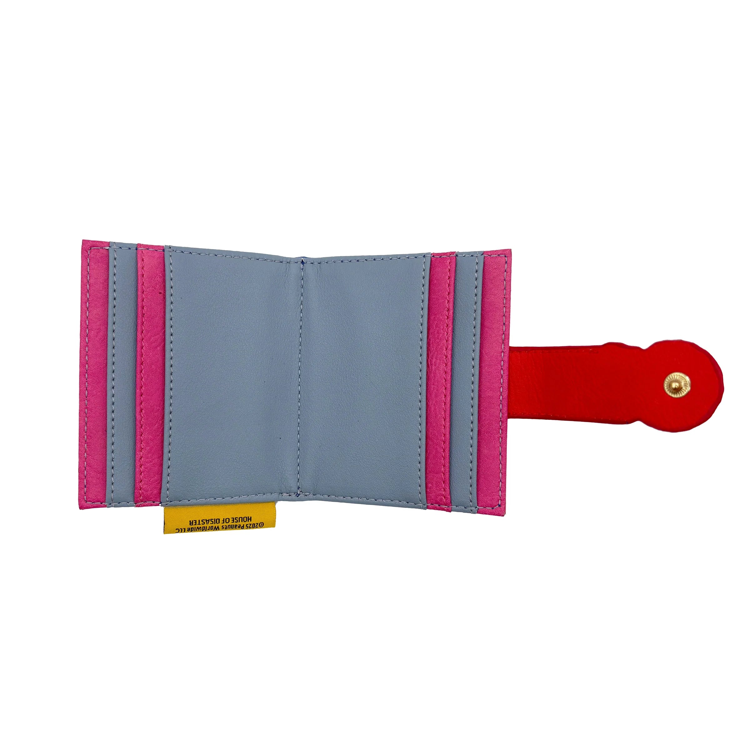 Foldover Peanuts wallet interior with card slots