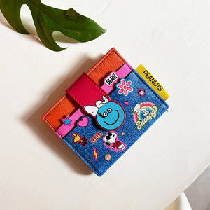 Peanuts patch foldover wallet with colourful Snoopy design