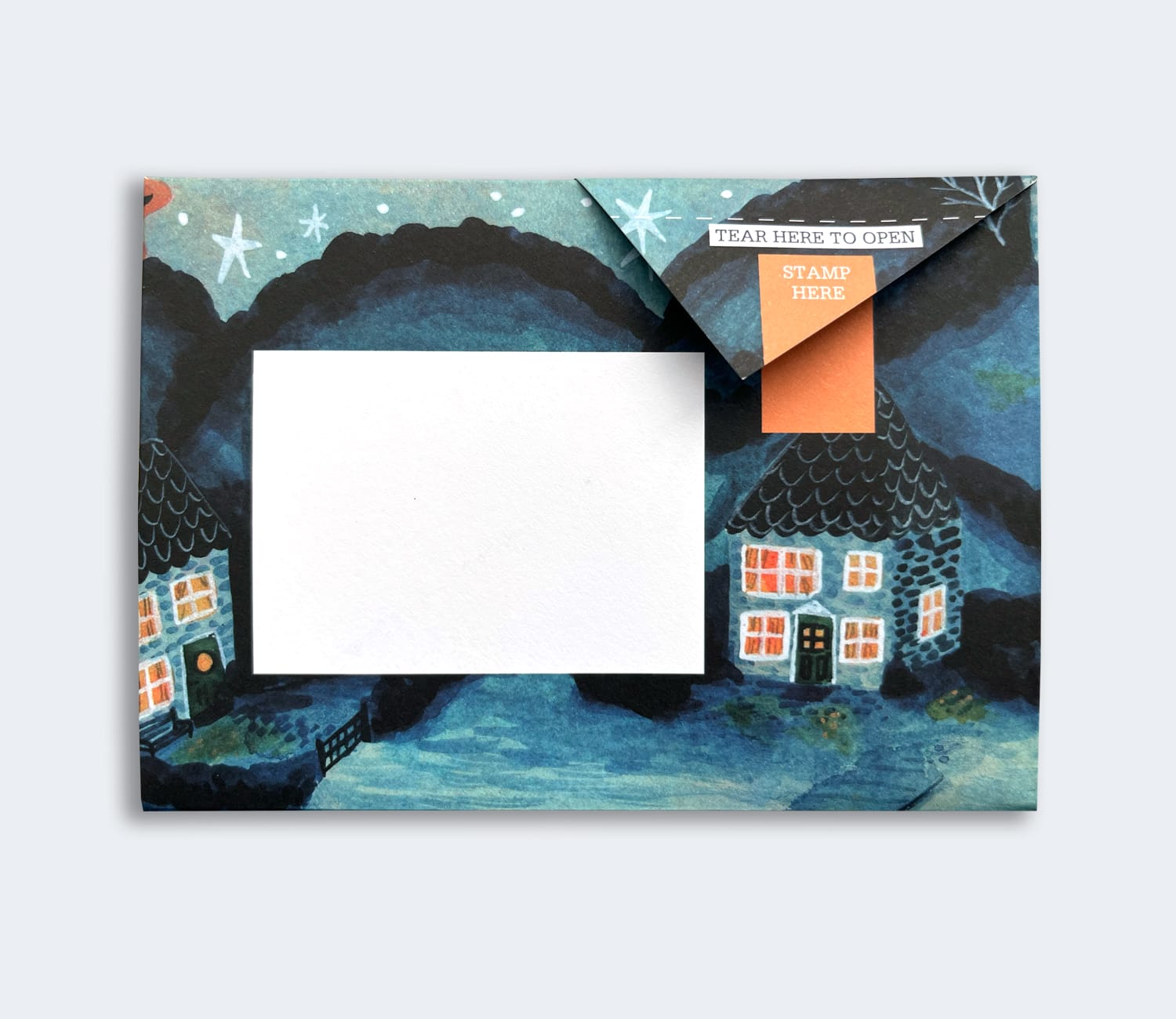Folded Pigeon letter with celestial moonlit design second variant