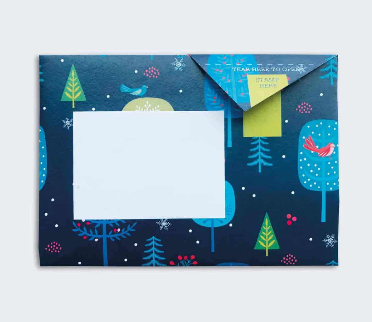 Folded Pigeon letter with bright tropical animal pattern sixth variant