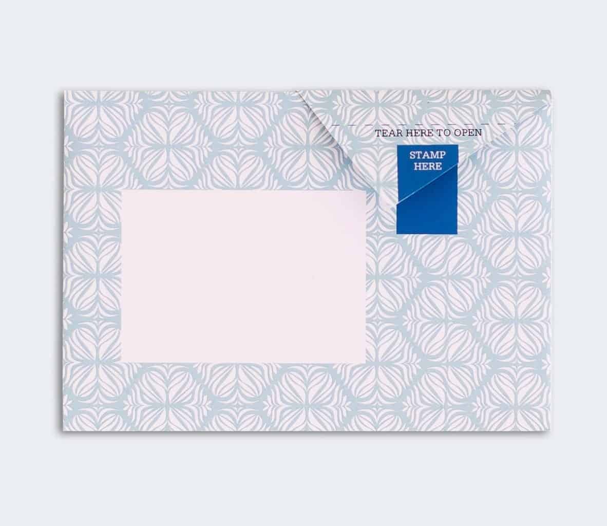 Folded Pigeon letter with geometric pencil design fifth variant on grey