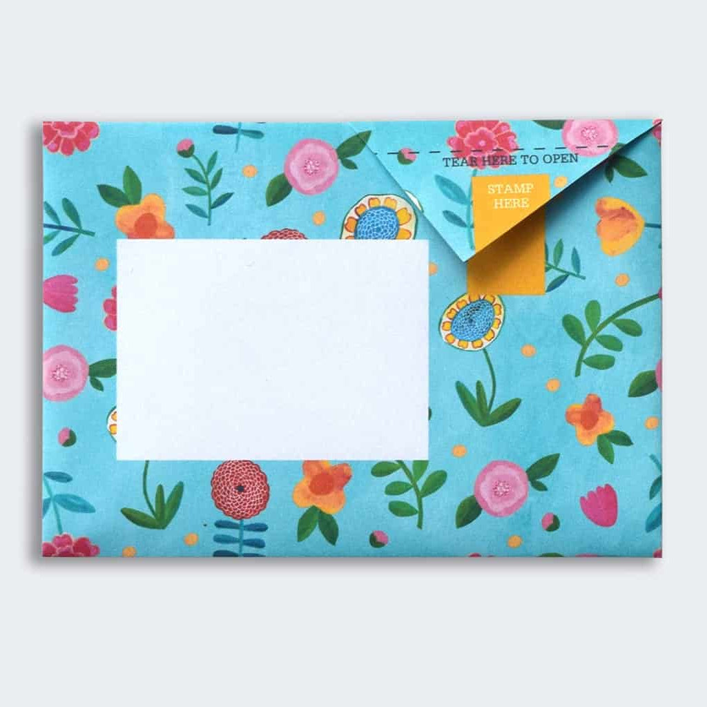 Folded Pigeon letter with wildflower and daisy design fourth variant