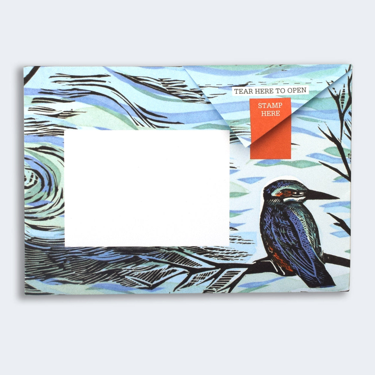 Folded Pigeon letter with Angela Harding wildlife print fourth variant