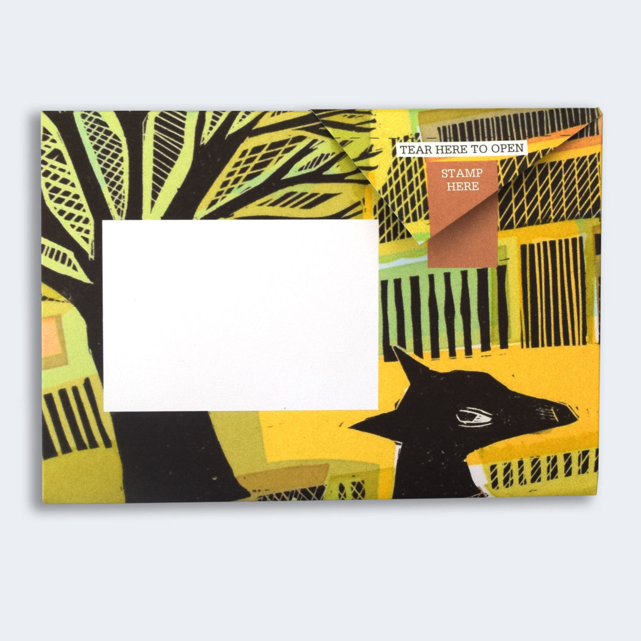 Folded Pigeon letter with nature wildlife pattern fifth design variant