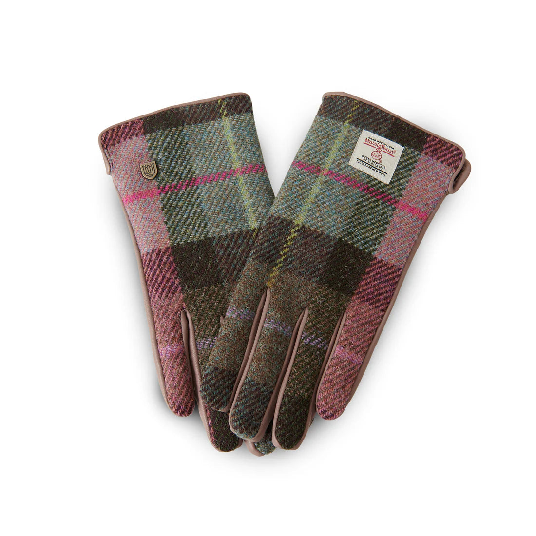 Pink & Green Tartan Ladies Gloves with Harris Tweed®