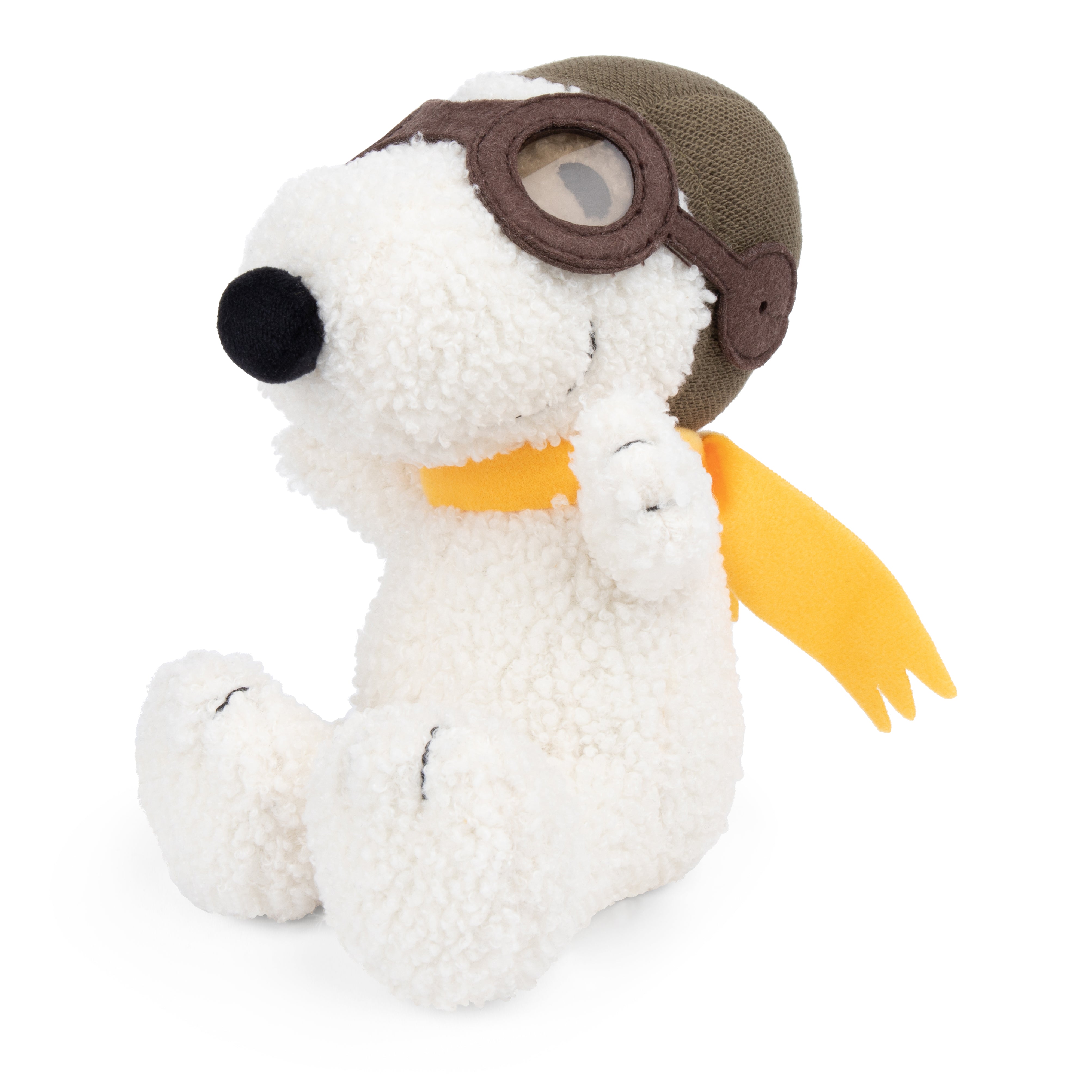 Snoopy Flying Ace soft toy side profile on white background